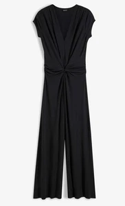 Jumpsuit mit Knotendetail Gr. 48/50 Schwarz Damen Overall Onesie Einteiler Neu - Bild 1 von 1