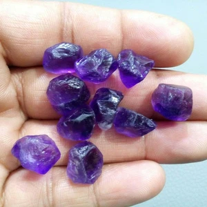Awesome Kanela Amethyst 10 Piece Rough Size 12-14 MM Natural Amethyst Gemstone - Imagen 1 de 7
