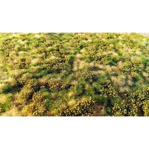 Grasmatte mit Büschen & Rasen im Frühling 18x28cm - Begrünung Modellbau, Diorama - Bild 1 von 1