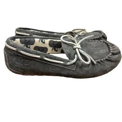 Ugg Australia Niños Gamuza Gris Zapatilla Mocasines Niñas Talla 2 Foto 1 de 4