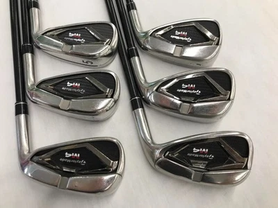 TaylorMade M4 2021 Iron Set 5I - 9I PW 6 Clubs ATMOS Red 6 Flex R Men RH Used - Image 1 of 4