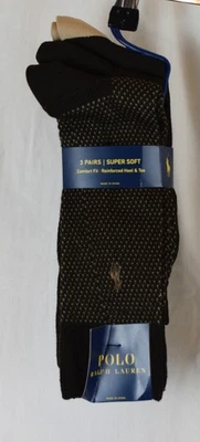 Polo Ralph Lauren 3 упаковки мужчин супер мягкий платье носки коричневый/коричневый размер 10-13 - Изображение 1 из 3