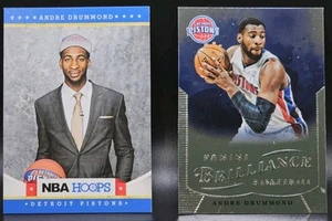 ANDRE DRUMMOND 2012-13 PANINI HOOPS & BRILLIANCE 2 CARD ROOKIE RC LOT - Picture 1 of 2