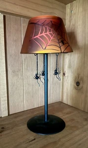 Rare Yankee Candle Halloween Tea Light Lamp Spider Web Shade Spiders #1226481 - Picture 1 of 8