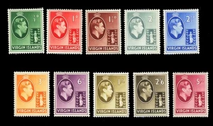 [ISLAS VÍRGENES] 1938 1/2d–5s, SG 110–119 (papel calcáreo) MNH - Imagen 1 de 2