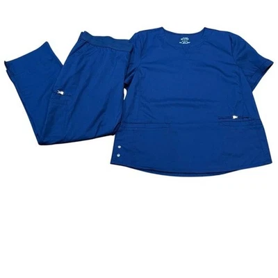 Cherokee Luxe Navy Blue Women's Size 2XL Petit Scrub Set Pants Top Shirt XXL - Image 1 of 4