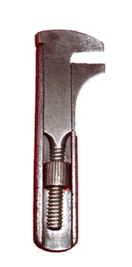 Pequeña llave ajustable de acero antigua (años 1800) funciona sin problemas, herramienta de colección - Imagen 1 de 6