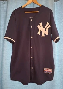 ♡SALE♡ YANKEES BASEBALL AUTHENTIC MAJESTIC SHIRT NY JETER #2 NAVY XL JERSEY EXC! - Picture 1 of 5