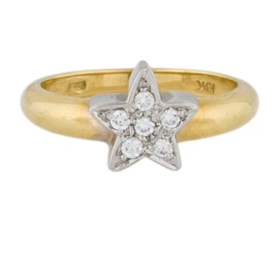 ANILLO ESTRELLA DIAMANTE ORO AMARILLO 750 18K MONEDA ROBERTO Foto 1 de 4
