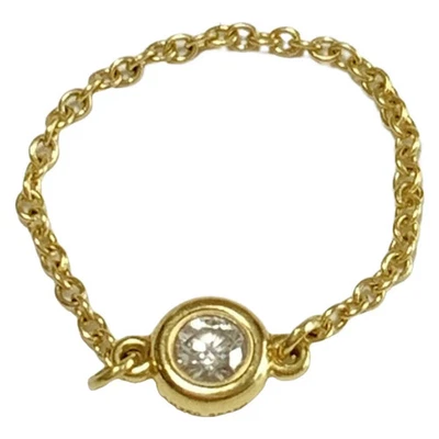 正品 TIFFANY&Co. 按码 - 18K 黄金钻石戒指 #4 1/2 — 第 1/4 张图片