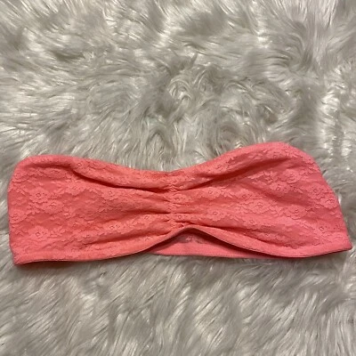 Sujetador Grande Rosa Neón Encaje Bandeau Pullover Inalámbrico Victorias Secret Foto 1 de 4