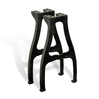 Pair of Finished New York Industrial Machine Cast Bench Legs - Image 1 of 4