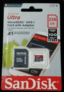 SanDisk Micro SDXC Ultra 256 Go UHS-I 100 Mo/1 A1 - Photo 1 sur 3