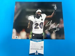 Foto firmada por Ed Reed Ravens de la corte NFL automática 8x10 Beckett certificado de autenticidad BAS - Imagen 1 de 2
