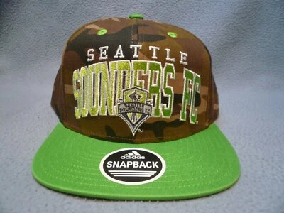 Adidas Seattle Sounders FC 2-Tone Team Colors Camo BRAND NEW Snapback hat cap - Image 1 of 4