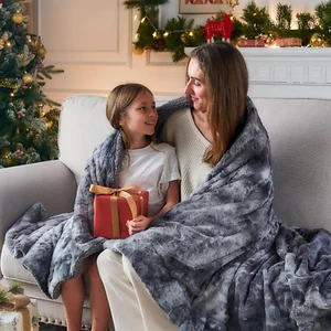 NEWCOSPLAY Super Soft Faux Fur Throw Blanket for Couch Grey Sherpa Fuzzy Plush W - Picture 1 of 7