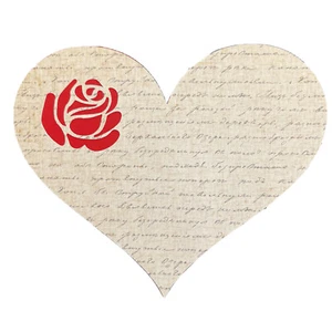 Pieza de papel corazón Valentine Rose adorno hecho a mano para álbum de recortes - Imagen 1 de 6