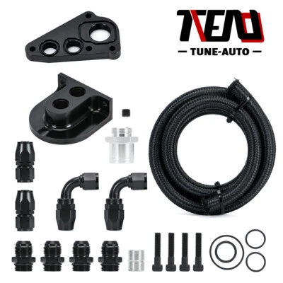 For Ford 1996+ 4.6 5.4L Mustang 500 GT350 F150 Billet Oil Filter Relocation Kit - Image 1 of 4