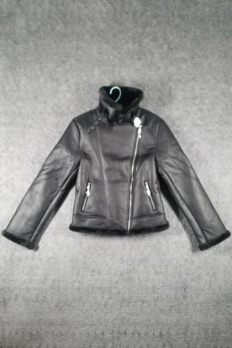 Giacca aviatore donna Missguided alta taglia 4 ecopelle nera nuova con etichetta fodera pelliccia sintetica