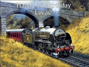 A4 Steam Train Personalised Edible Icing Cake Topper - Picture 1 of 1