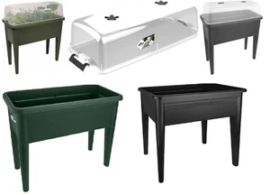 Elho Basics XXL Grow Table Planter 75cm Recycled Plastic Raised Optional Lid - Picture 1 of 17