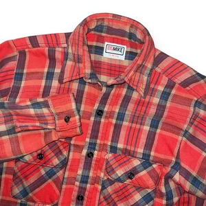 Vintage Big Mike Long Sleeve Button Up Flannel Shirt Men’s M Plaid USA - Picture 1 of 7