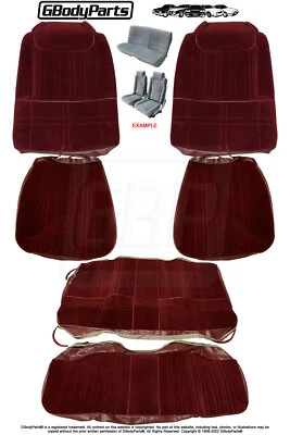 Juego de fundas de tapicería de asiento de cubo Cutlass 442 81-85 BORGOÑA Foto 1 de 4