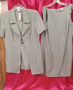 Vintage Women's Suit Size 16W Fashion Bug Dress & Long Jacket Short Sleeve NEW - Picture 1 of 10