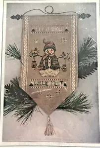 Cross Stitch Snowman Willie Melt Pattern Wall Hanging Wood Dowel Beads Nose - Picture 1 of 8
