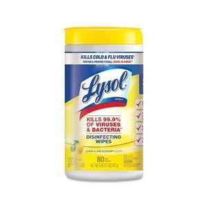 Lysol Disinfecting 80 Wipes, Multi-Surface Antibacterial, Lemon & Lime Blossom