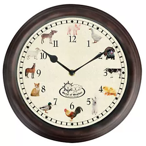 Farm Animal Sounds Chimes Wall Clock Pig Cow Horse Goat Cat Dog Donkey Duck 30cm - Picture 1 of 1