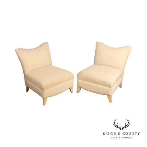 Contemporary Pair of Slipper Lounge Chairs Cover