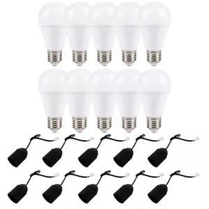 10 x LED 9W = 60W E27 matt warmweiß + 10 x Baufassung Lampenfassung Renovieren - Bild 1 von 4