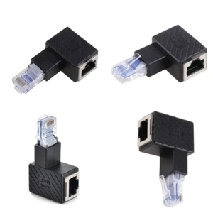 90 ° RJ45 Coupler LAN Ethernet Female to Female Extension Adapter for He - Photo 1/12