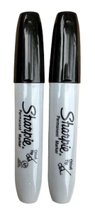 Sharpie Chisel Tip 2 Markers Permanent BLACK Ink Large Broad Marker 2-count - Picture 1 of 4