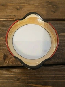 Vintage Noritake Bowl Plate Orange Glaze Lusterware Black Handles 5 inch - Picture 1 of 12