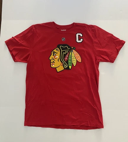 Chicago Blackhawks T-shirt Jersey, Jonathan Toews Jersey, Large, Reebok Cover