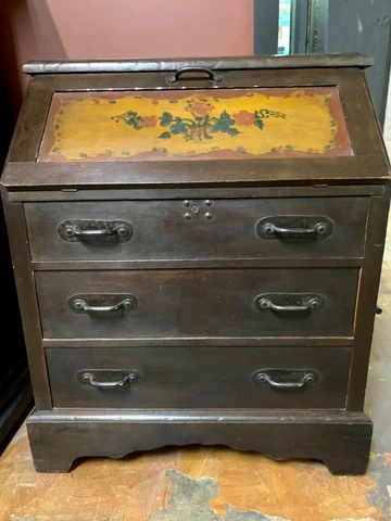 Monterey Drop Front Dresser w/Painted Flowers Cover