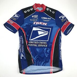 VINTAGE Postal Service Cycle Jersey Size Large Blue 3/4 Zip Shirt Adult USA 90s