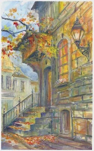 original painting 25 x 40 cm 92MА artwork oil paint impressionism cityscape - Picture 1 of 2