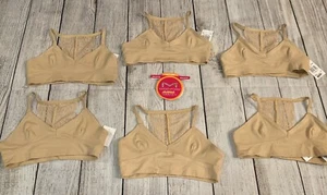 NWT Lot Of 6 Maidenform Bralette Lace Racerback Nude Training Bra Medium 30A 7/8 - Picture 1 of 10