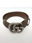 GUCCI Double G Buckle Leather Belt Leather Brown Brown Men's 406831