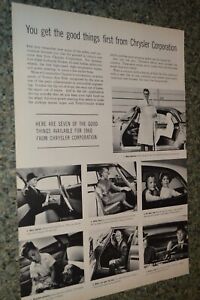 ★1960 CHRYSLER 7 GOOD THINGS AVAILABLE FOR 60 ORIGINAL LARGE ADVERTISEMENT AD 60