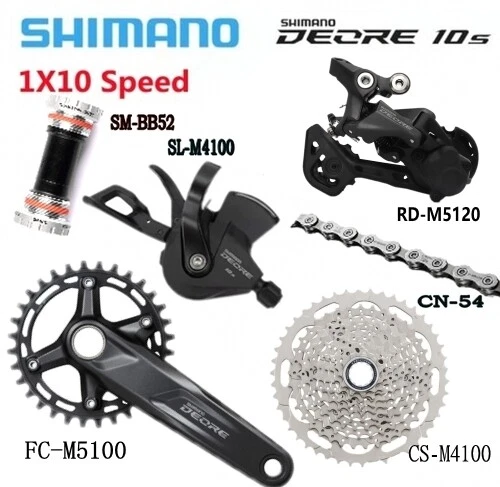 SHIMANO DEORE 1x10Speed MTB Mountain Bike Groupset FC-M5100 Crankset CS-M4100 - Image 1 of 4