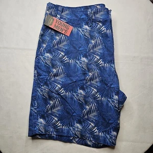 NWT Young Men's Blue Palm Shorts Size W46 x 10" - Picture 1 of 6