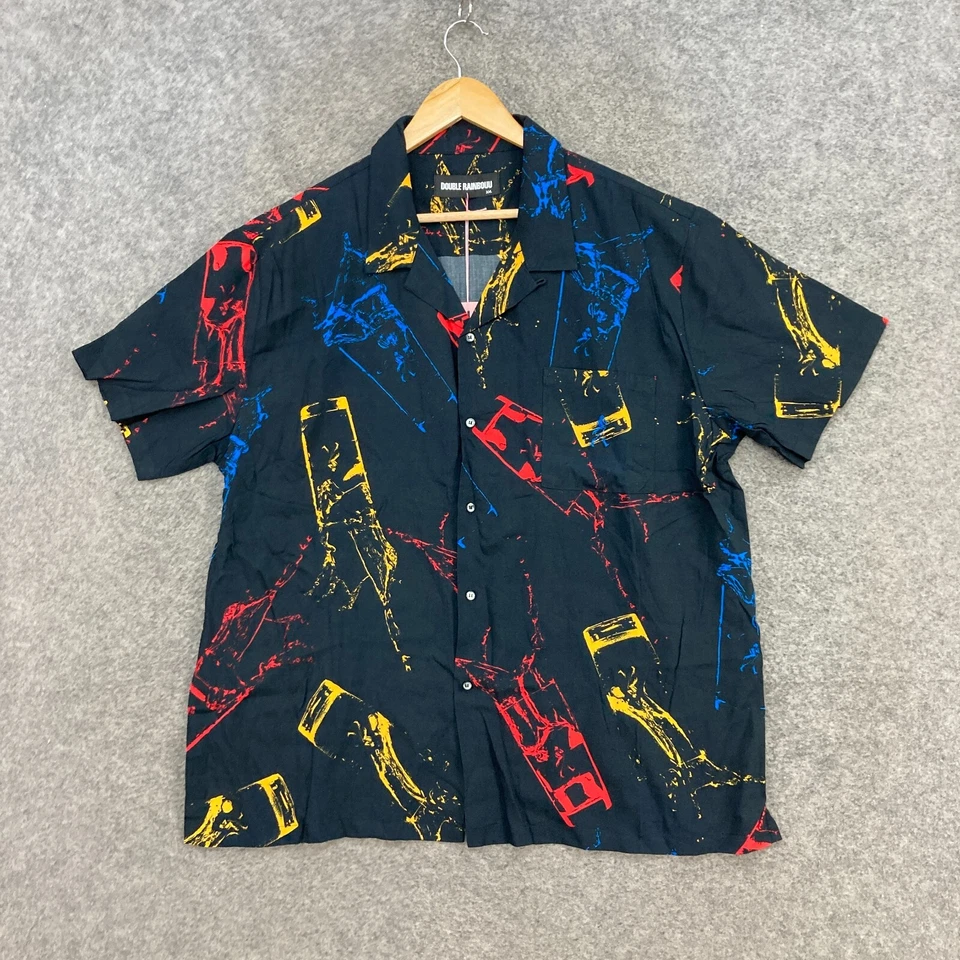 NEW Double Rainbow Mens Button Up Shirt Size XXL 2XL Short Sleeve Collared 41312 - Image 1 of 4