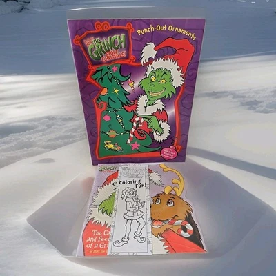 VTG 2000 Dr. Seuss How The Grinch Stole Christmas! Punch-Out Ornaments Book With Foto 1 de 4