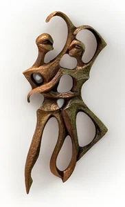 Miller Studio Arte Decoración de Pared Danza Par Brazo Giratorio De Colección 1974 MCM Grande 13" Raro - Imagen 1 de 23