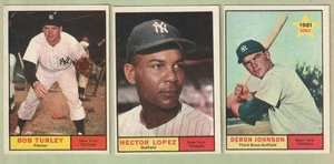 1961 Topps #28 Lopez #40 Bob Turley #68 Deron Johnson New York Yankees Ex. - Picture 1 of 2