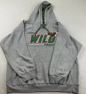 Minnesota Wild Hoodie Men XXL Gray Fleece NHL Hockey Long Sleeve Hooded Pullover - Picture 1 of 10